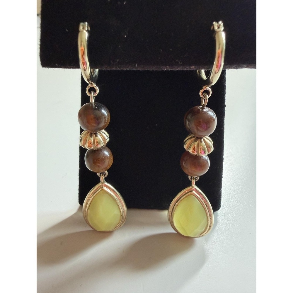 TRIFARI earth tones pierced earring 60's 70's